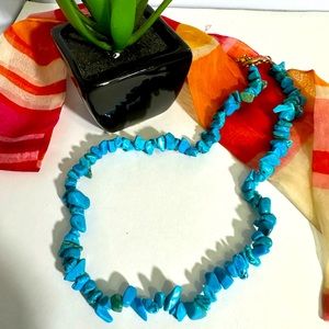 ARTISAN TURQUOISE NECKLACE Natural Stone Chip Choker Coastal Cowgirl Southwest